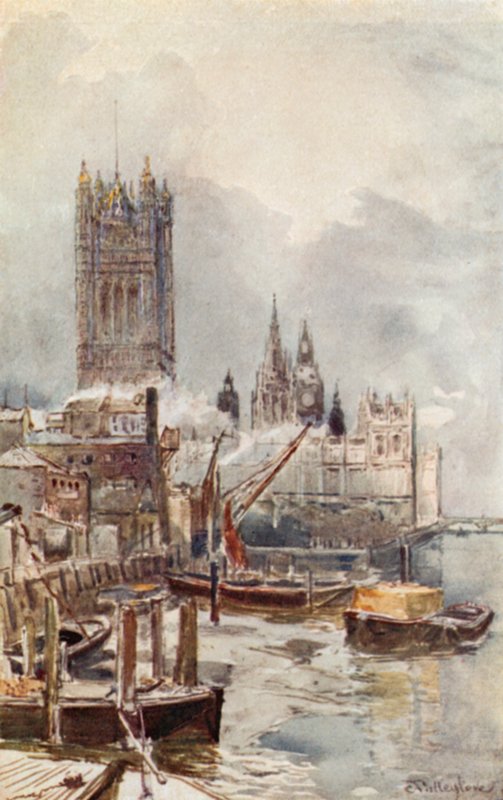 The New Houses of Parliament, fra elven av John Fulleylove