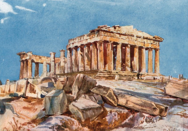 Parthenon fra den nordlige enden av den østlige portikken av Propylaea av John Fulleylove