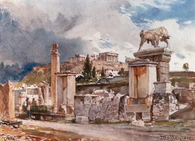 The Street of Tombs utenfor Dipylon i Athen av John Fulleylove