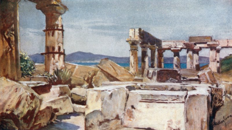 Athena-tempelet på øya Egina av John Fulleylove