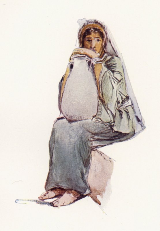 Vannbærer, sittende figur, Jerusalem av John Fulleylove
