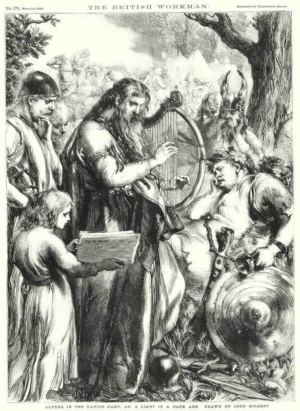 Alfred i den danske leir; eller, et lys i en mørk tid (gravering) av John Gilbert