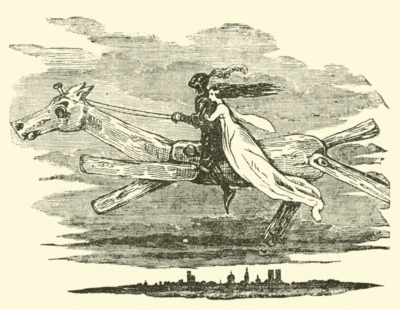 Don Quijote på den fortryllede hesten av John Gilbert