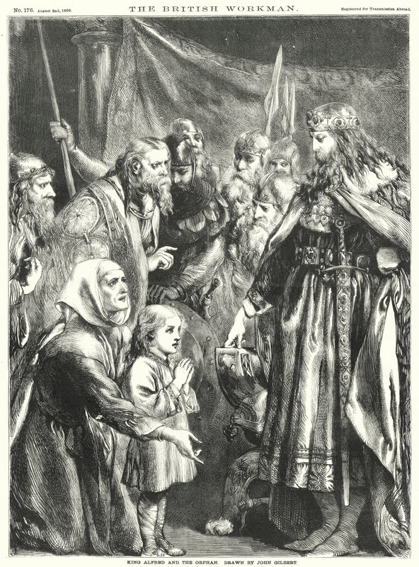 Kong Alfred og den foreldreløse (gravering) av John Gilbert