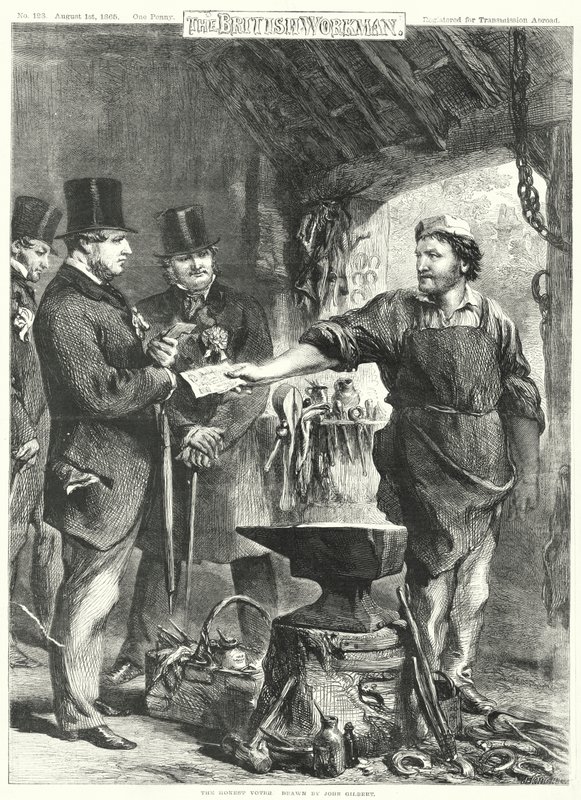 Den ærlige velgeren (gravering) av John Gilbert