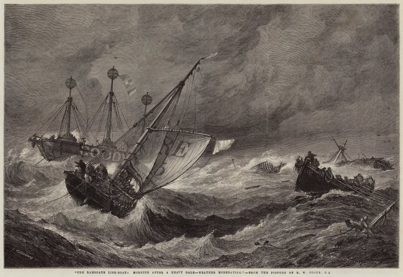 The Ramsgate Life-Boat, Morning after a Heavy Gale, Værmoderering av John Greenaway