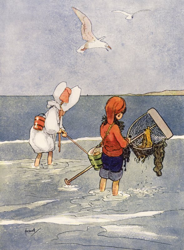 "Reker er gøy" (farge litho) av John Hassall