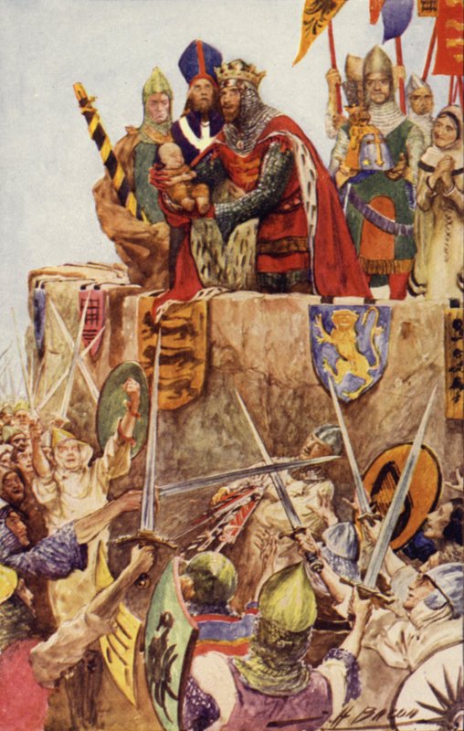 Edward I av England investerte sin nyfødte sønn som den første prinsen av Wales, 1301 av John Henry Frederick after Bacon