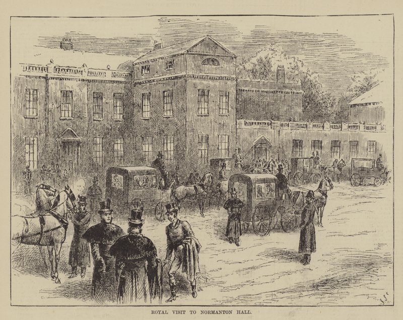 Kongelig besøk i Normanton Hall av John Jellicoe