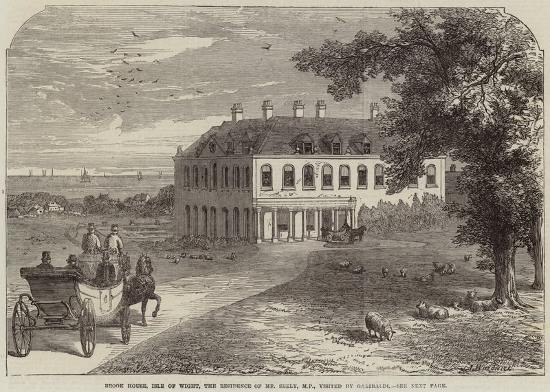 Brook House, Isle of Wight, residensen til Mr Seely, MP, besøkt av Garibaldi av John Jessop Hardwick