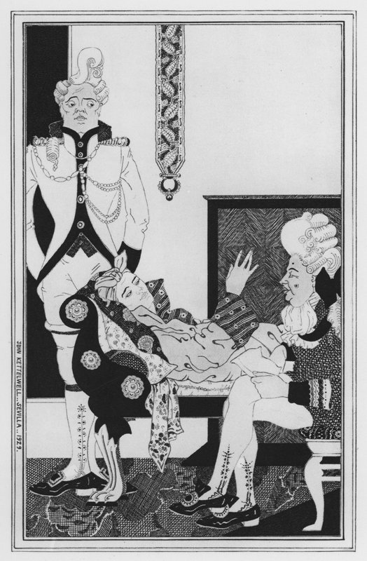 Illustrasjon for Love for Love av William Congreve (litho) av John Kettelwell