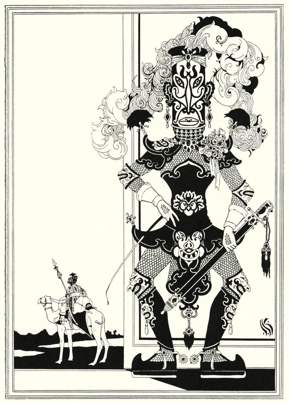 Illustrasjon for historien om Aladdin og den fantastiske lampen (litho) av John Kettelwell