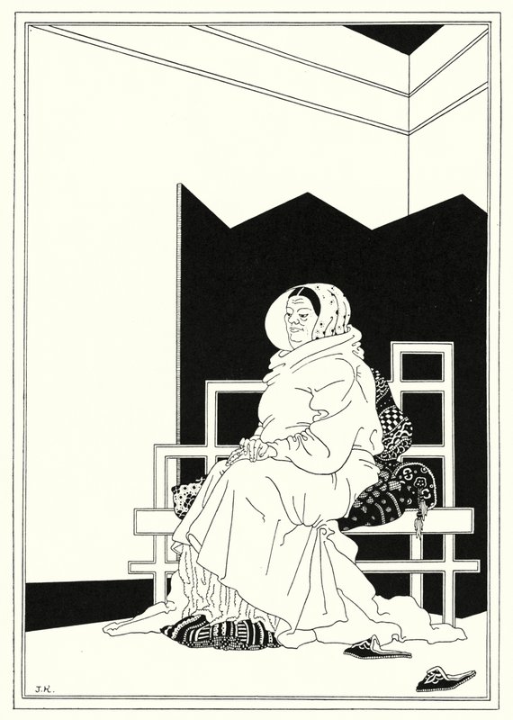 Illustrasjon for historien om Aladdin og den fantastiske lampen (litho) av John Kettelwell