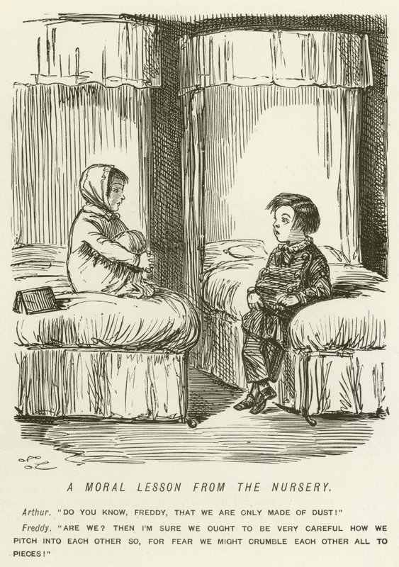 En moralsk leksjon fra barnehagen av John Leech