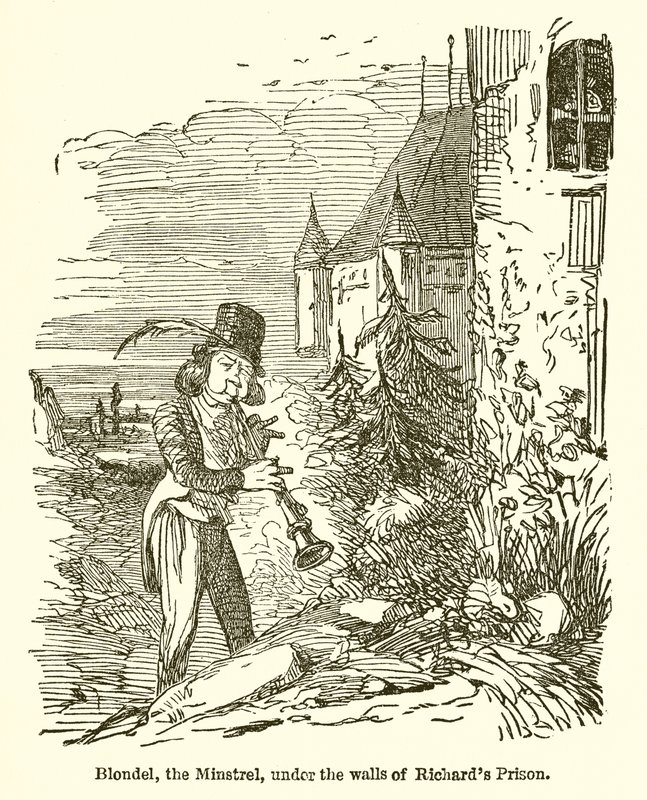 Blondel, Minstrel, Under Walls of Richard's Prison av John Leech