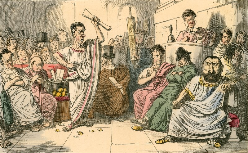 Cicero fordømmer Catilina av John Leech