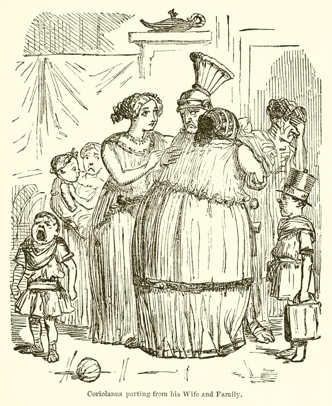 Coriolanus skiller seg fra sin kone og familie av John Leech