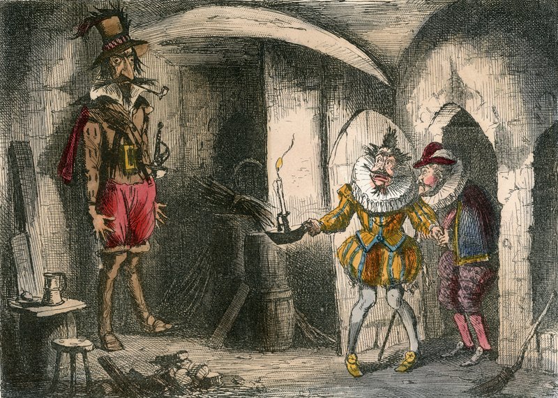 Oppdagelsen av Guido Fawkes av Suffolk og Mounteagle. av John Leech