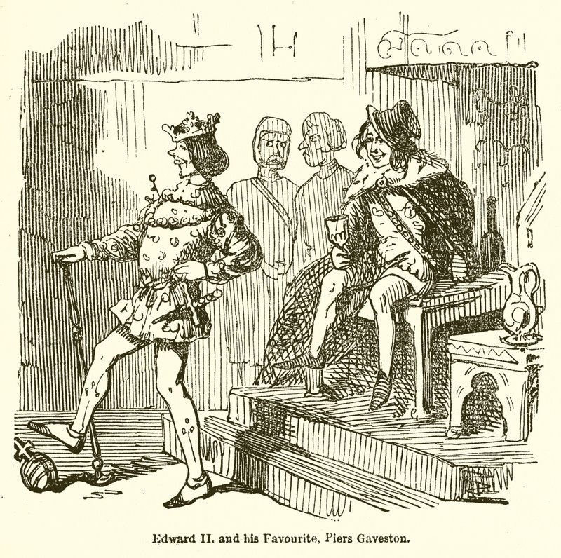 Edward II og hans favoritt, Piers Gaveston av John Leech