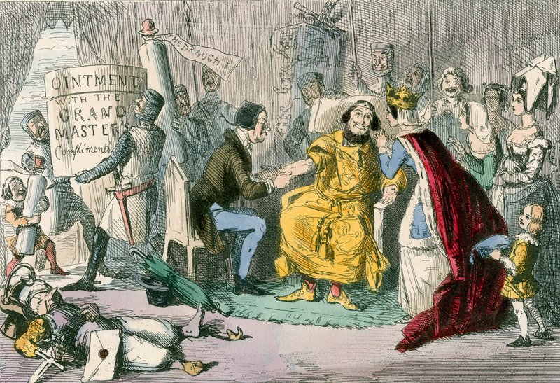 Edwards arm i hendene på hans medisinske rådgivere av John Leech