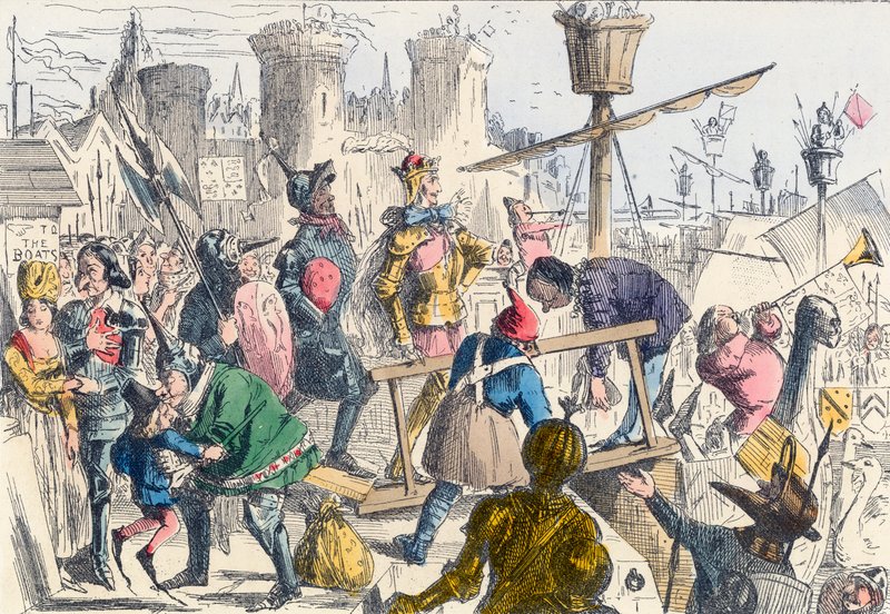 Ombordstigning av kong Henry V i Southampton av John Leech