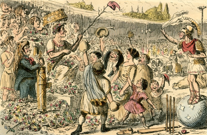 Flaminius gjenoppretter friheten til Hellas ved Isthmian Games av John Leech