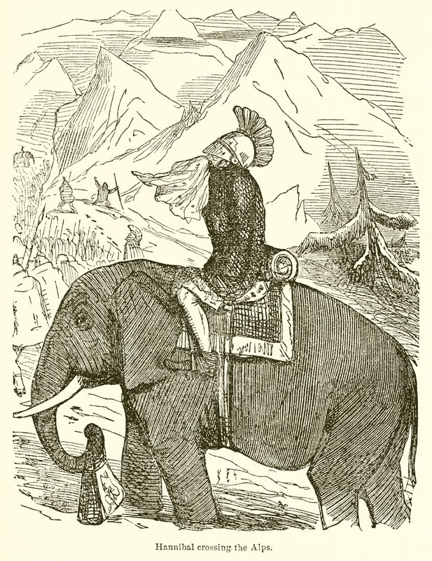 Hannibal krysser Alpene av John Leech