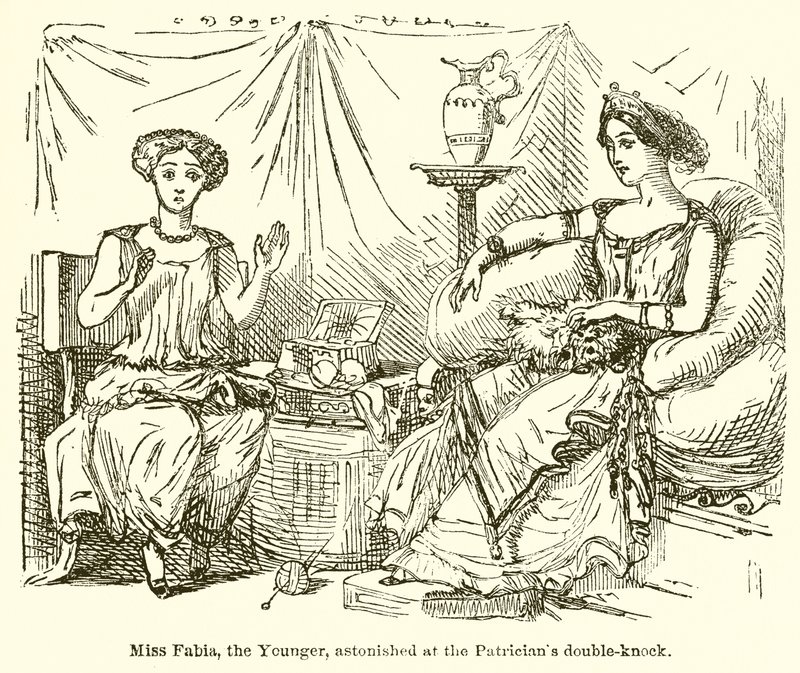 Frøken Fabia, den yngre, overrasket over patricierens dobbeltslag av John Leech