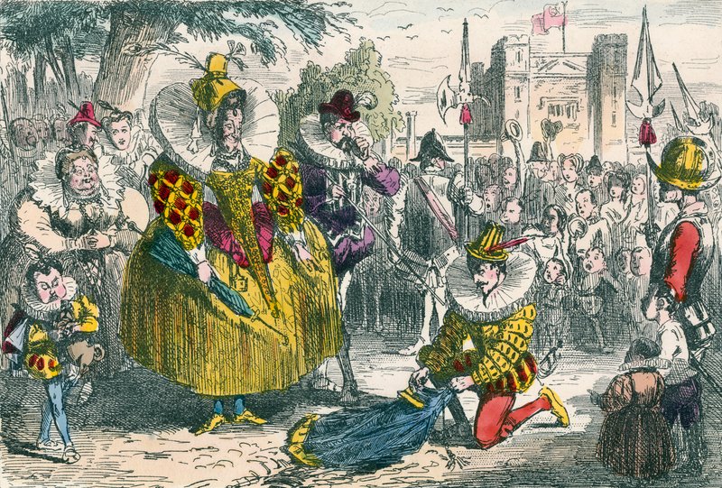 Dronning Elizabeth og Sir Walter Raleigh av John Leech