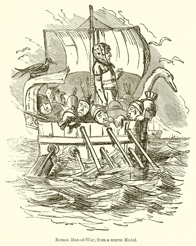 Roman Man-of-War, fra en knapp medalje av John Leech