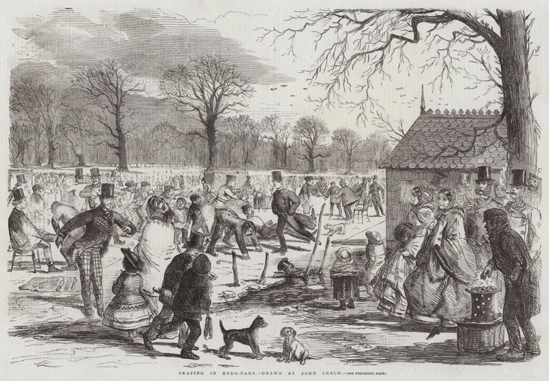 Skating i Hyde-Park av John Leech