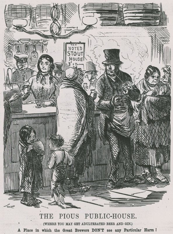 The Pious Public House, hvor du kan få forfalsket øl og gin av John Leech