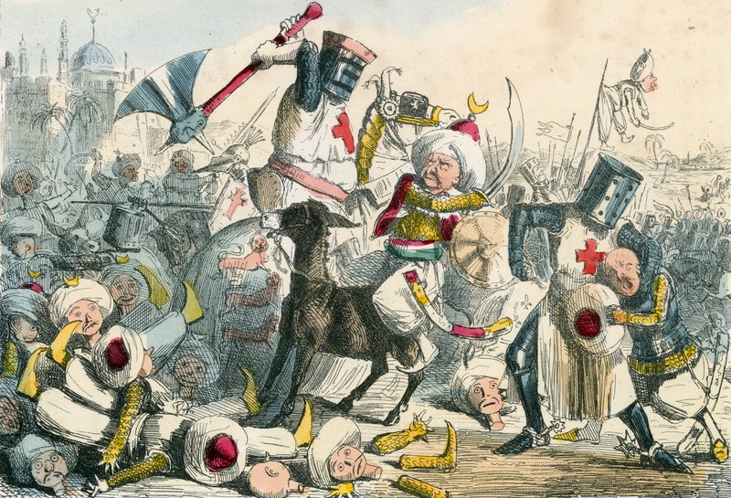 Fantastisk kamp mellom Richard Coeur de Lion og Saladin av John Leech