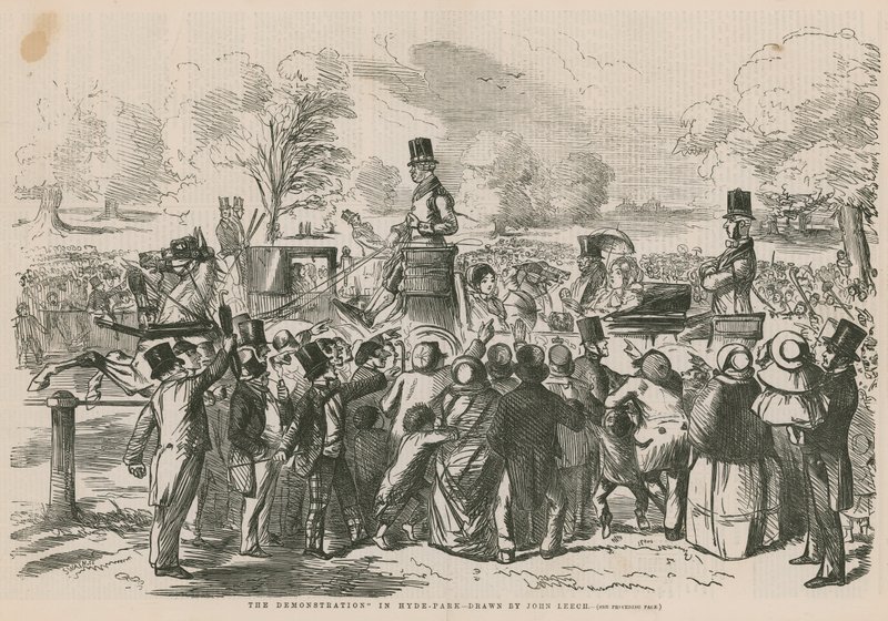 Demonstrasjonen i Hyde Park av John Leech
