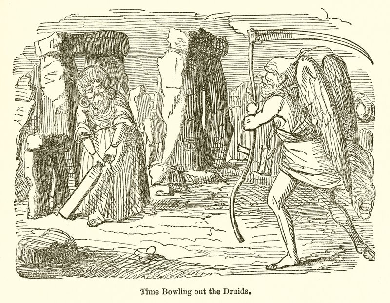 Time Bowling Out the Druids av John Leech