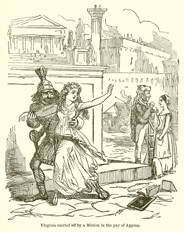Virginia båret av en Minion i Pay of Appius av John Leech