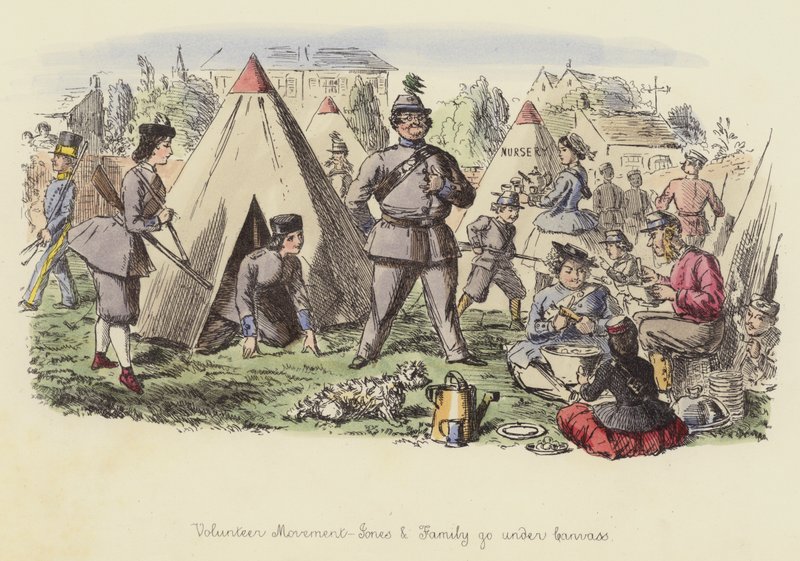 Volunteer Movement, Jones and Family går under Canvas av John Leech