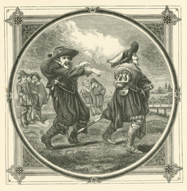 Pukkelryggen ser ikke sin egen pukkel, men han ser naboens (gravering) av John Leighton