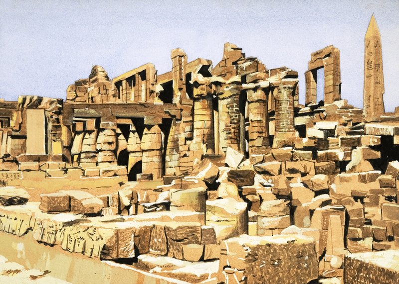 Ruinene av Temple of Amun of Karnak av John Marshall