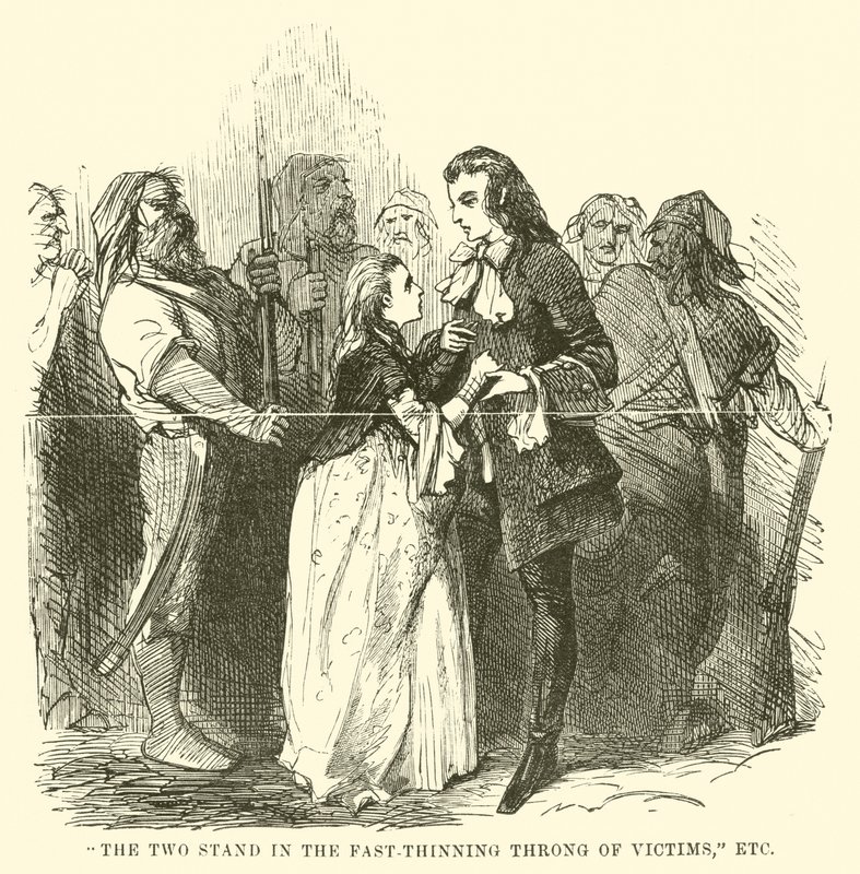 Illustrasjon for A Tale of Two Cities av Charles Dickens av John McLenan