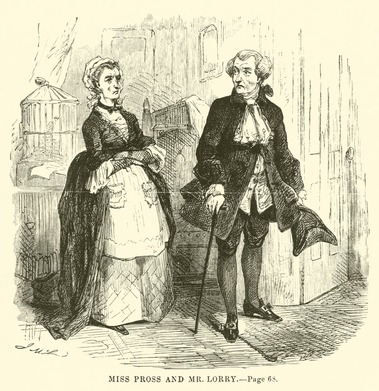 Illustrasjon for A Tale of Two Cities av Charles Dickens av John McLenan