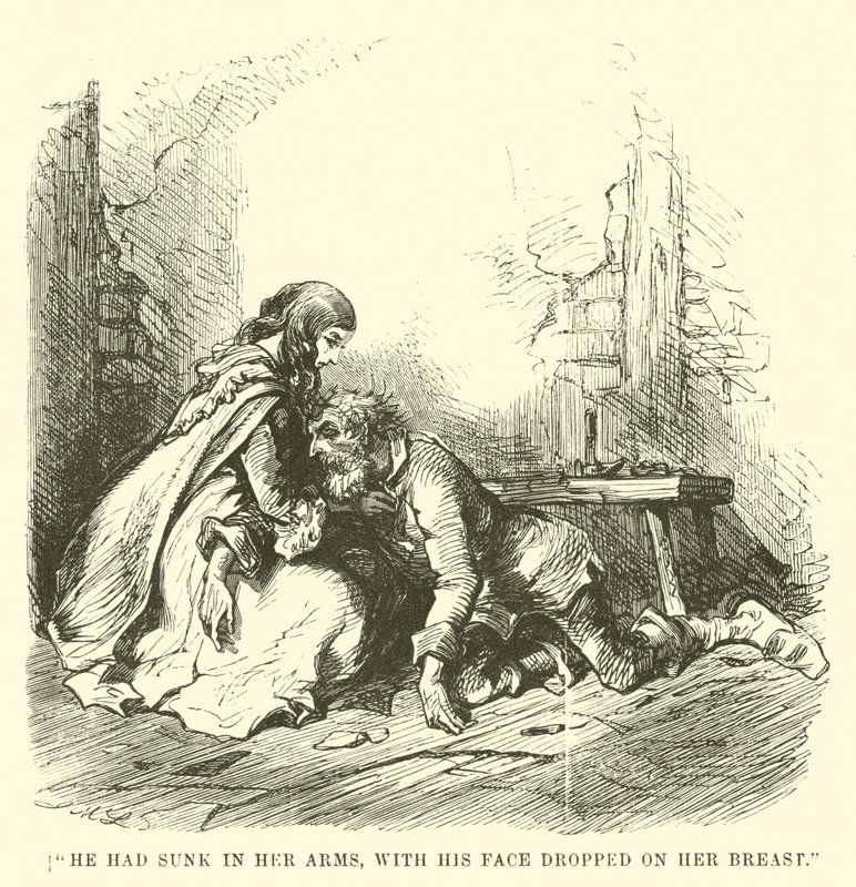 Illustrasjon for A Tale of Two Cities av Charles Dickens av John McLenan