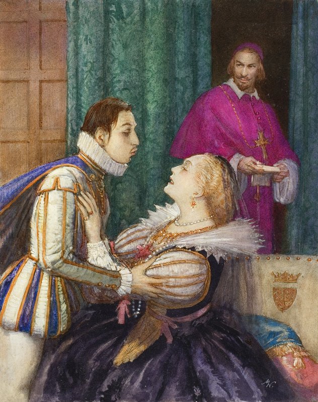Richelieu, den store kardinalen (gouache på papir) av John Millar Watt