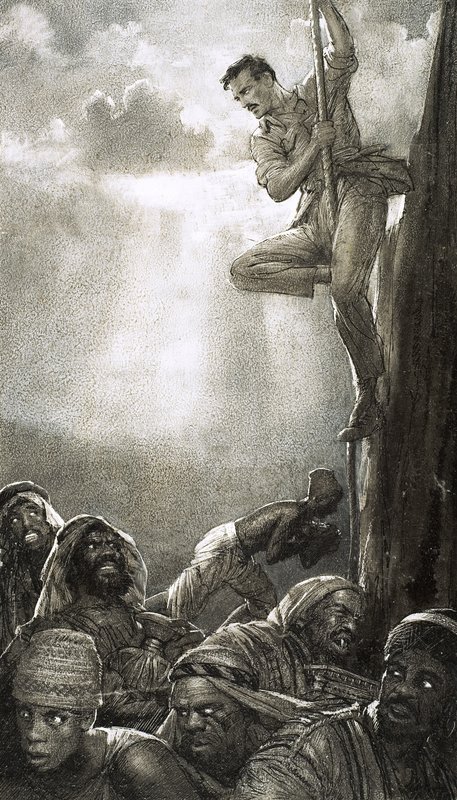Gravrøverne, illustrasjon fra «Adventures in Archaeology» av John Millar Watt