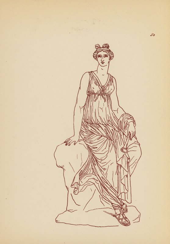 Gammel gresk kvinnedrakt (litho) av John Moyr Smith