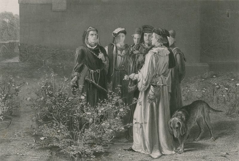 Scenen i tempelhagen, kong Henry VI, første del av John Pettie