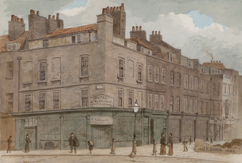 Hjørnet av Little Newport Street og Lisle Street, London av John Phillipp Emslie