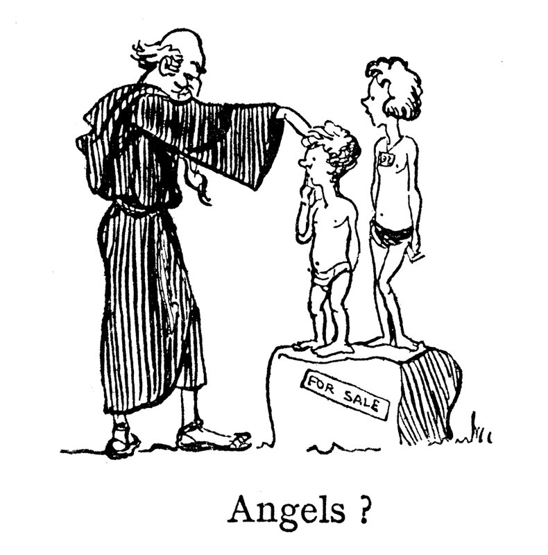 Engler, pave Gregory, Non Angli, Sed Angeli (ikke engler, men anglikanere) (litografi) av John Reynolds