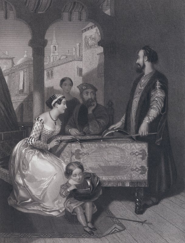 Gentile Bellini og etterkommerne av den store Enrico Dandolo (gravering) av John Rogers (after) Herbert