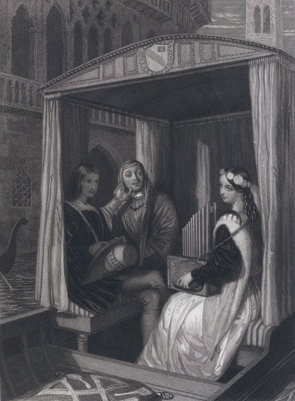 Lady Viola og lærerne hennes (gravering) av John Rogers (after) Herbert